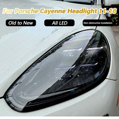 Upgrade To 2024 Blackened LED Headlights For 2011-2018 Porsche Cayenne 958.1 And 958.2